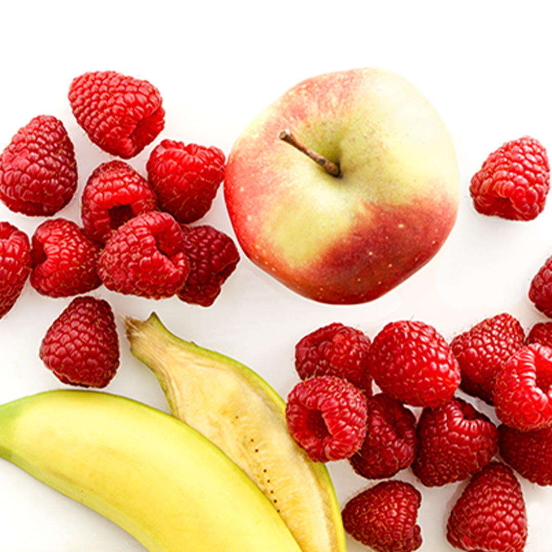 Apple and raspberry puree