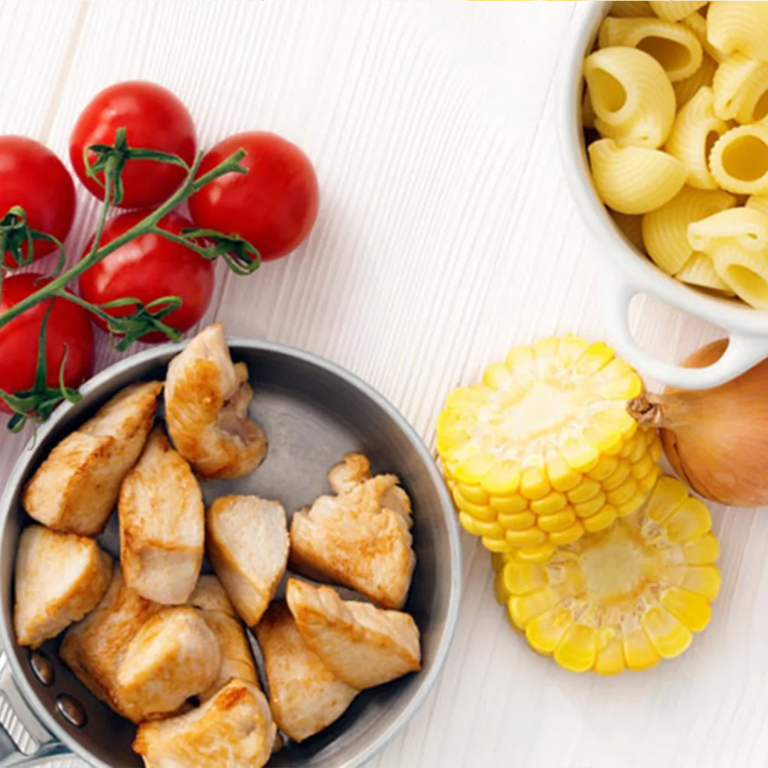 Pasta with chicken and vegetables