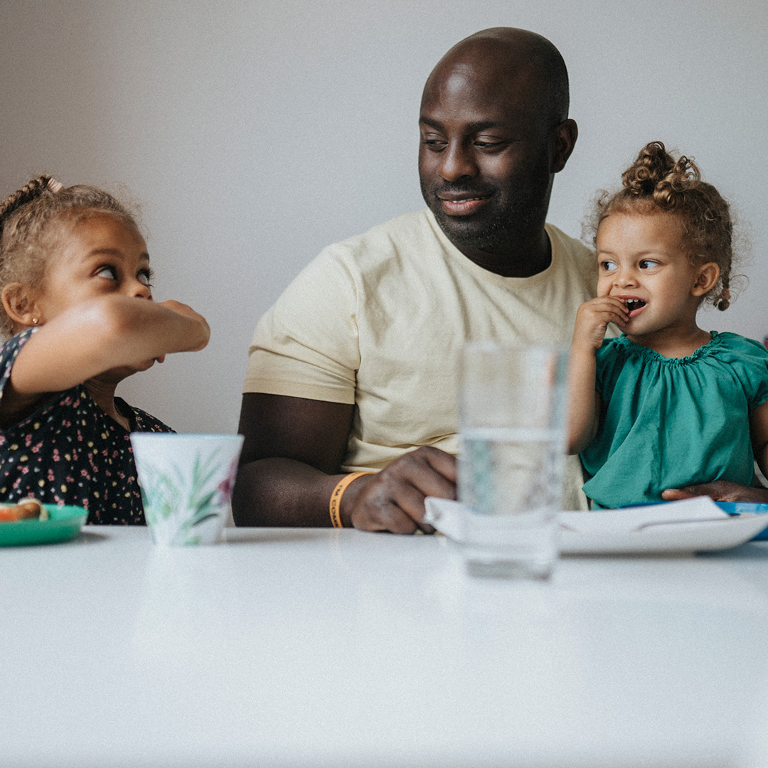 Father with children
