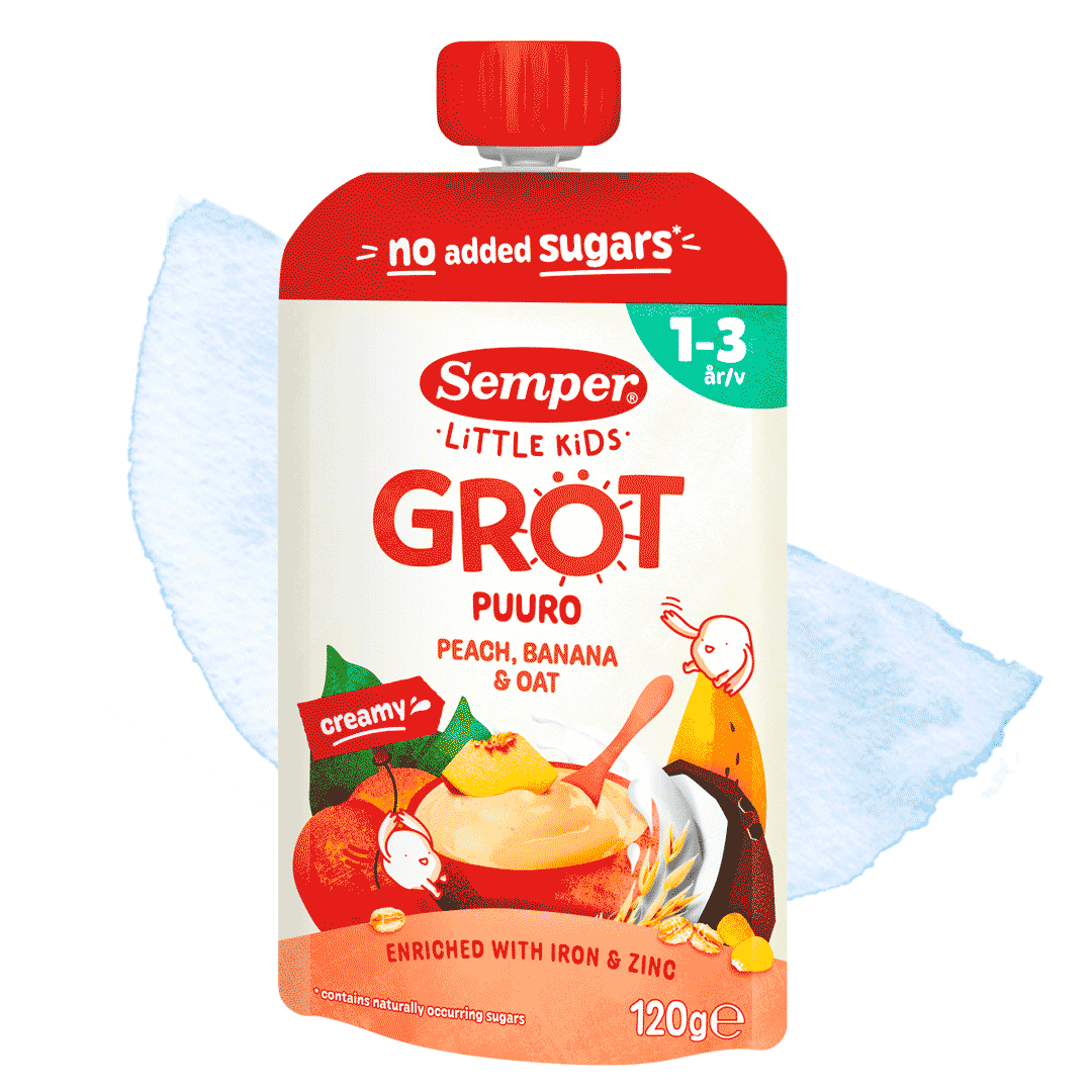 Ätklar gröt Little Kids Peach, banana & oat