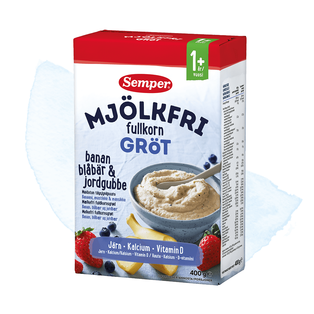 Milkfree porridge banana, blueberry, strawberry