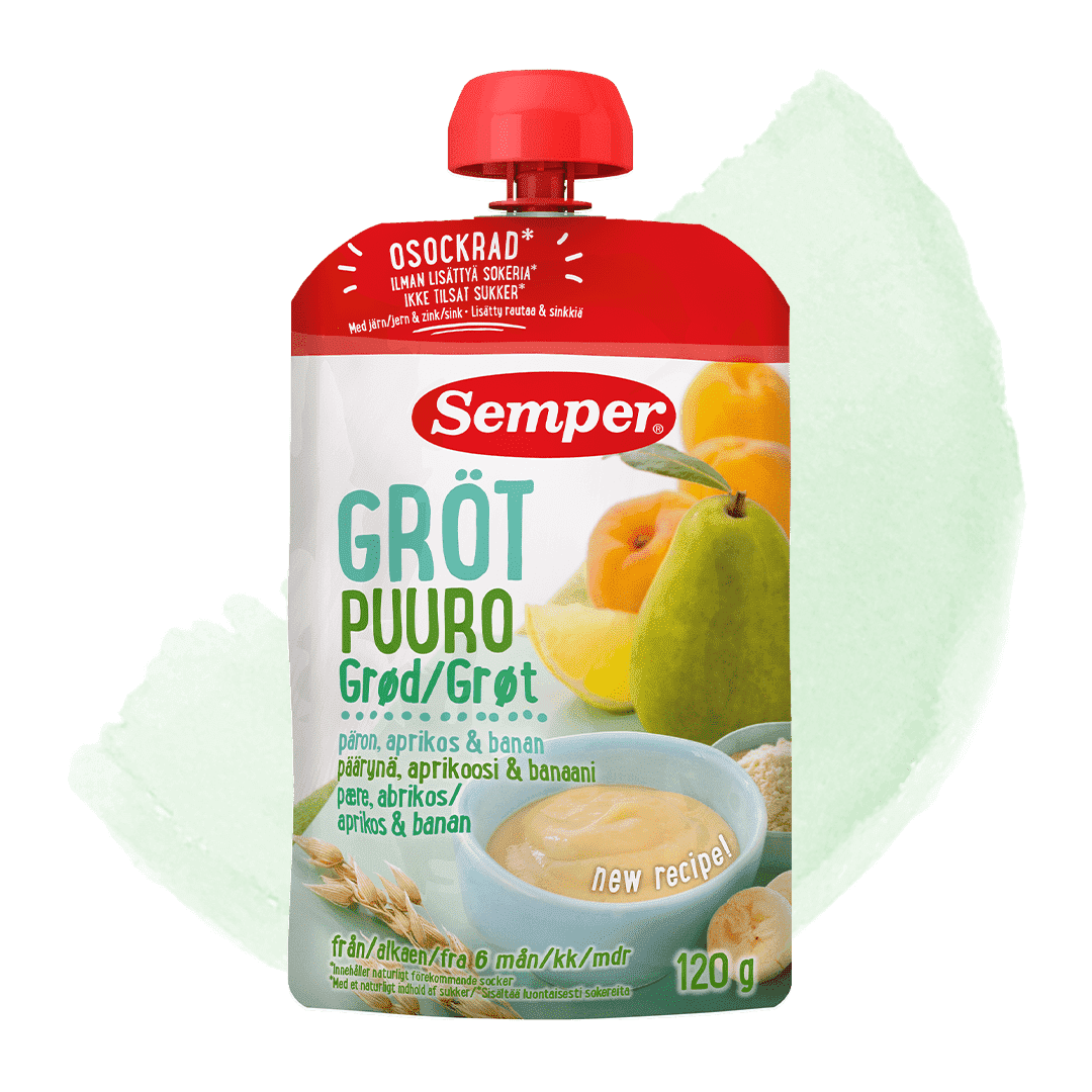 Porridge pouch pear, apricot, banana