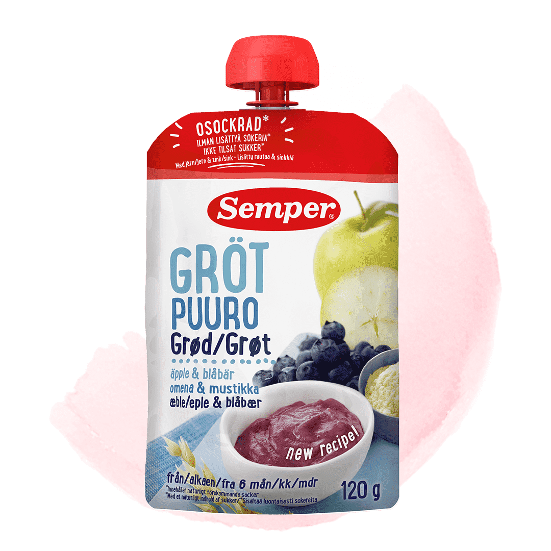 Pouch porridge apple and blueberry