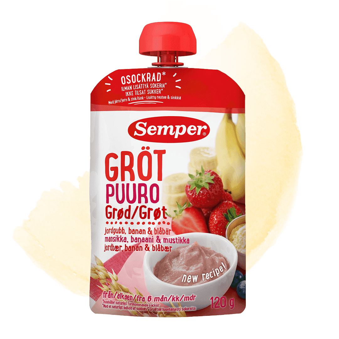 Porridge with strawberry, banana and blueberry