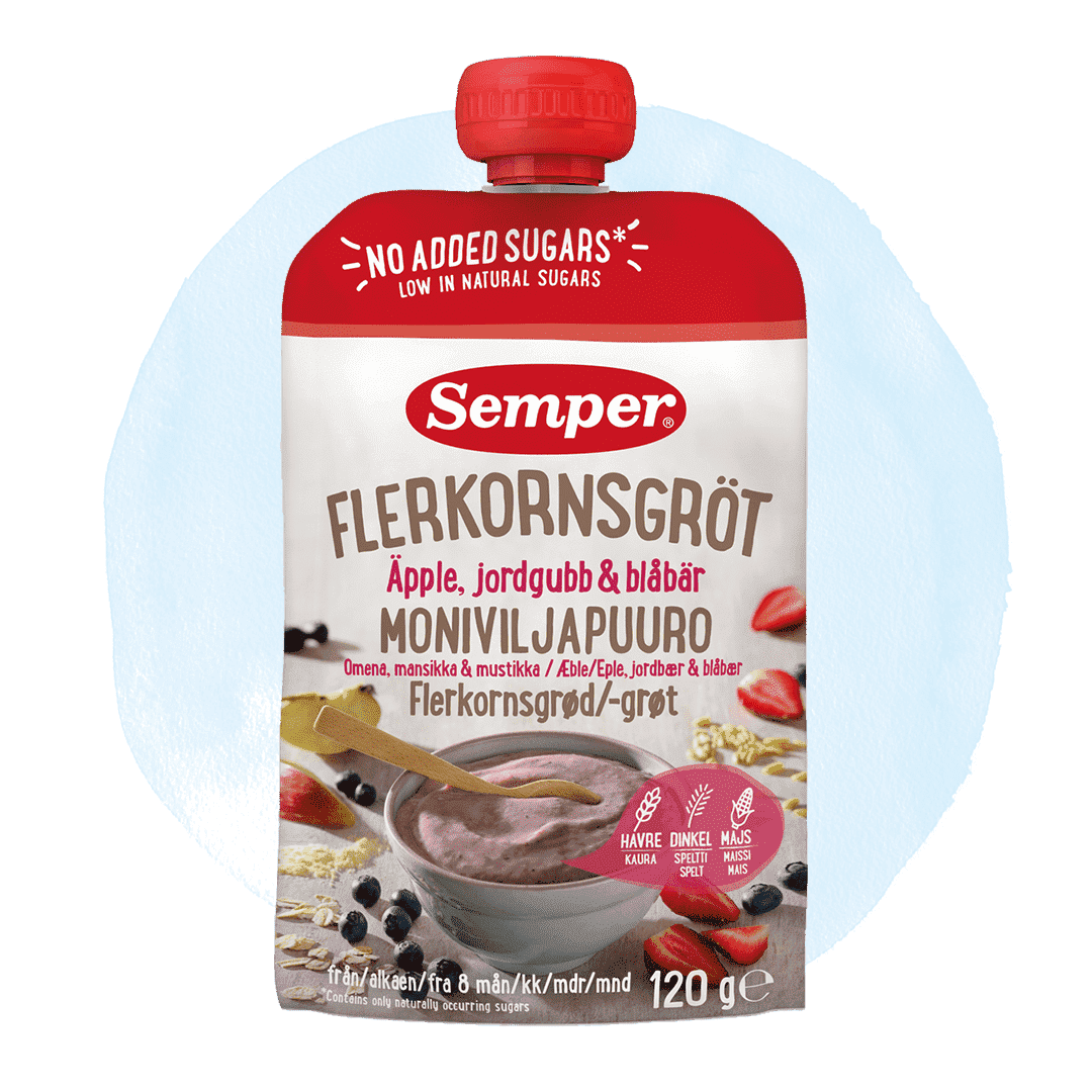 Ätklar Flerkornsgröt Med Äpple, Jordgubb & Blåbär