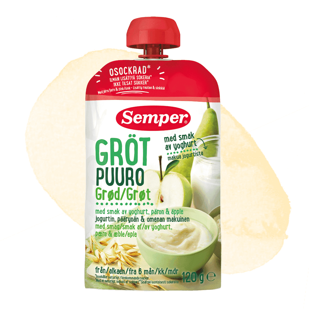 Pouch porridge apple, pear, yoghurt