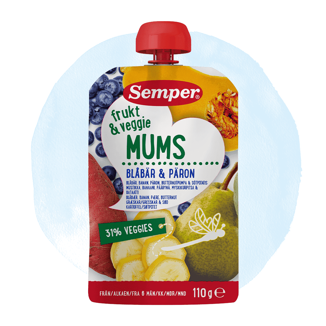 Fruit and veggie pouch blueberry and pear