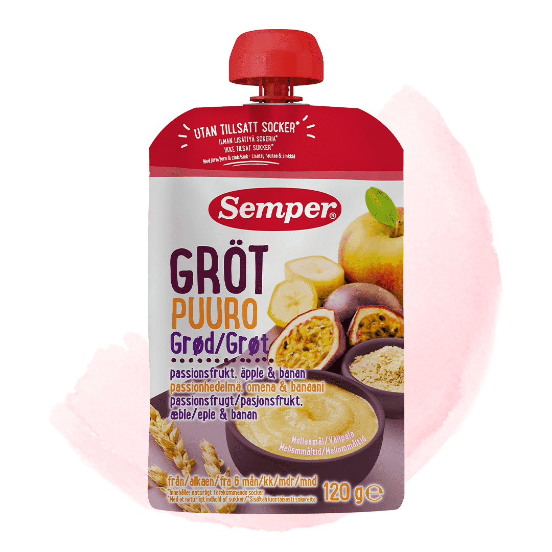 Ätklar gröt passionsfrukt, äpple & banan