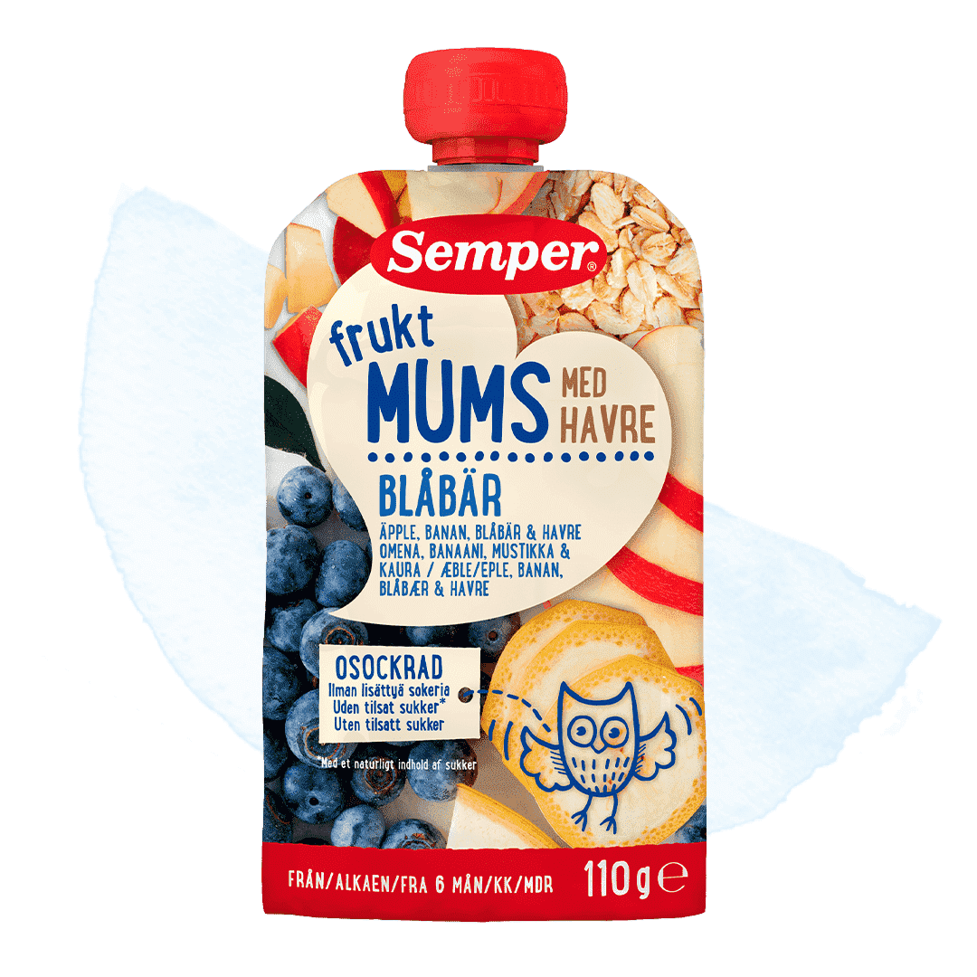 Fruktmums med havre & blåbär