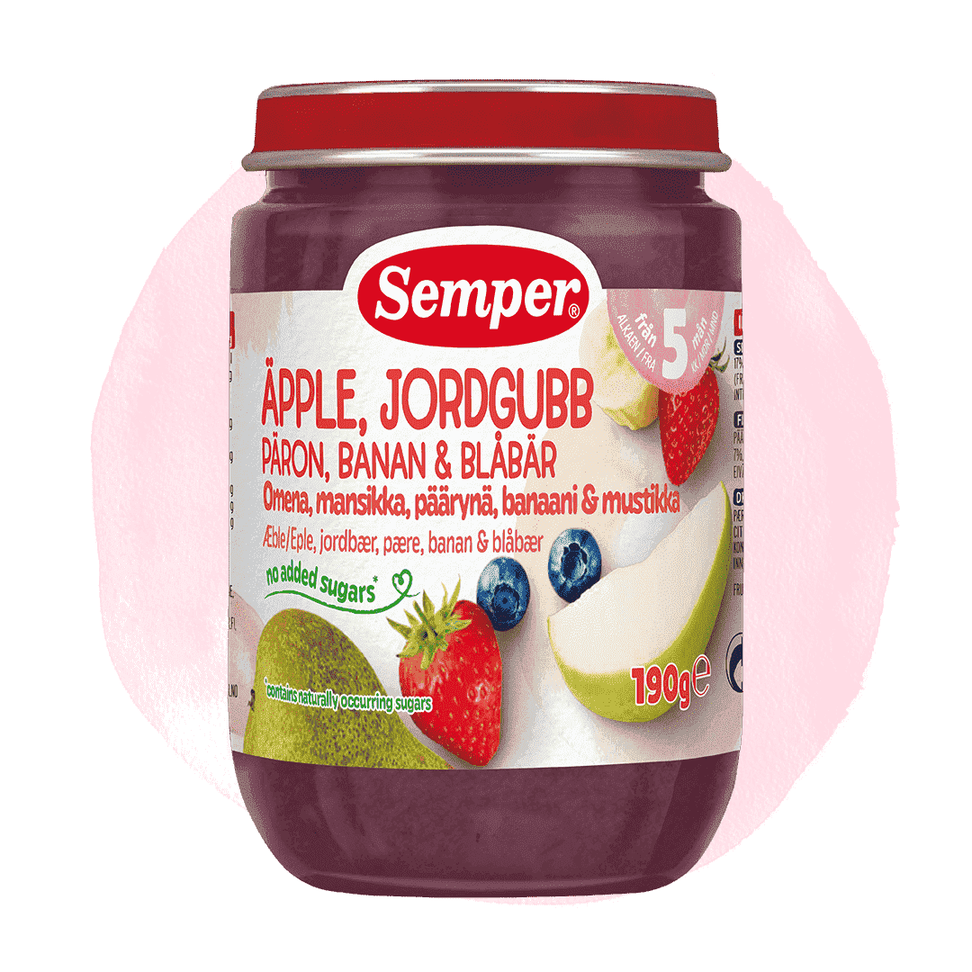 Äpple, jordgubb, päron, banan & blåbär 5m