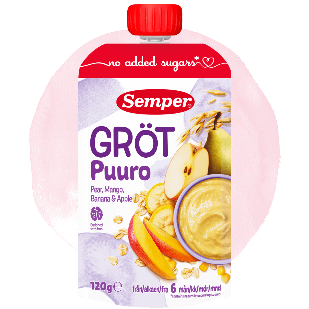 Grötklämmis Pear, mango, banana & apple