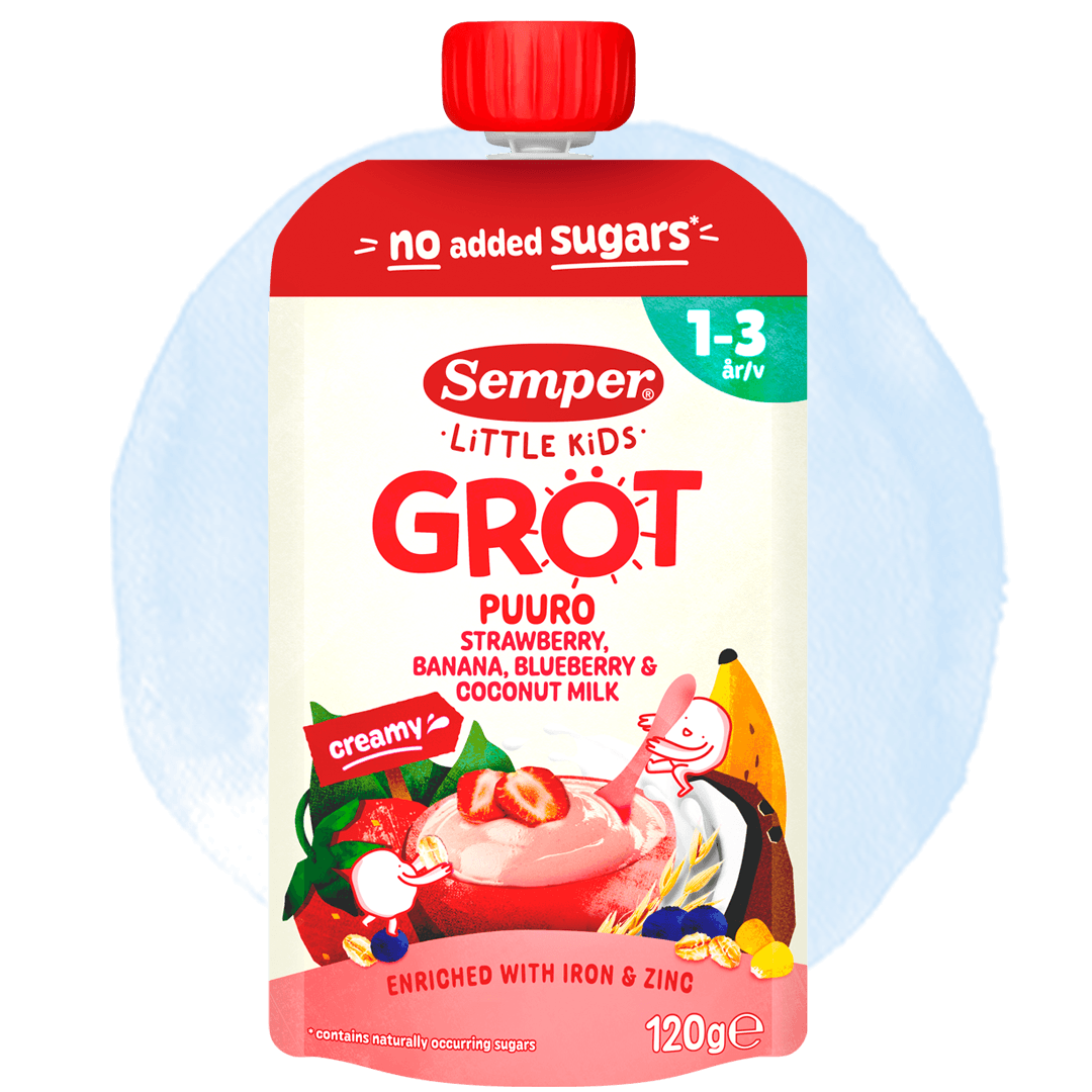 Grötklämmis Little Kids Jordgubb, banan, blåbär & kokosmjölk